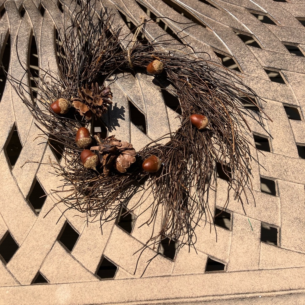 Fall natural Rustic Brown Acorn Wreath